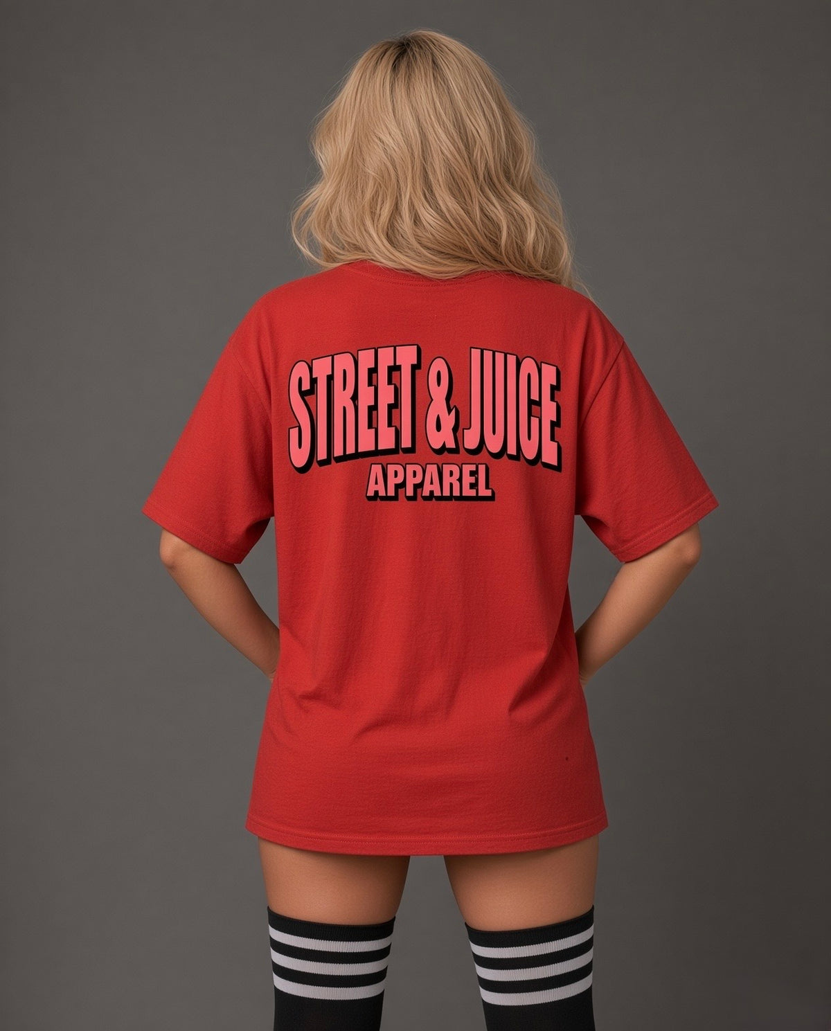 Street & Juice ‘With The ‘ill’ Behaviour’ 100% Heavyweight Coral Red Cotton