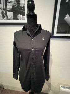 Polo Ralph Lauren Women’s 100% Cotton Black Shirt Size 4 Slim Fit