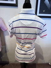 Load image into Gallery viewer, Paul &amp; Shark Women’s 100% Cotton White Striped Polo Shirt Size L Made In Italy