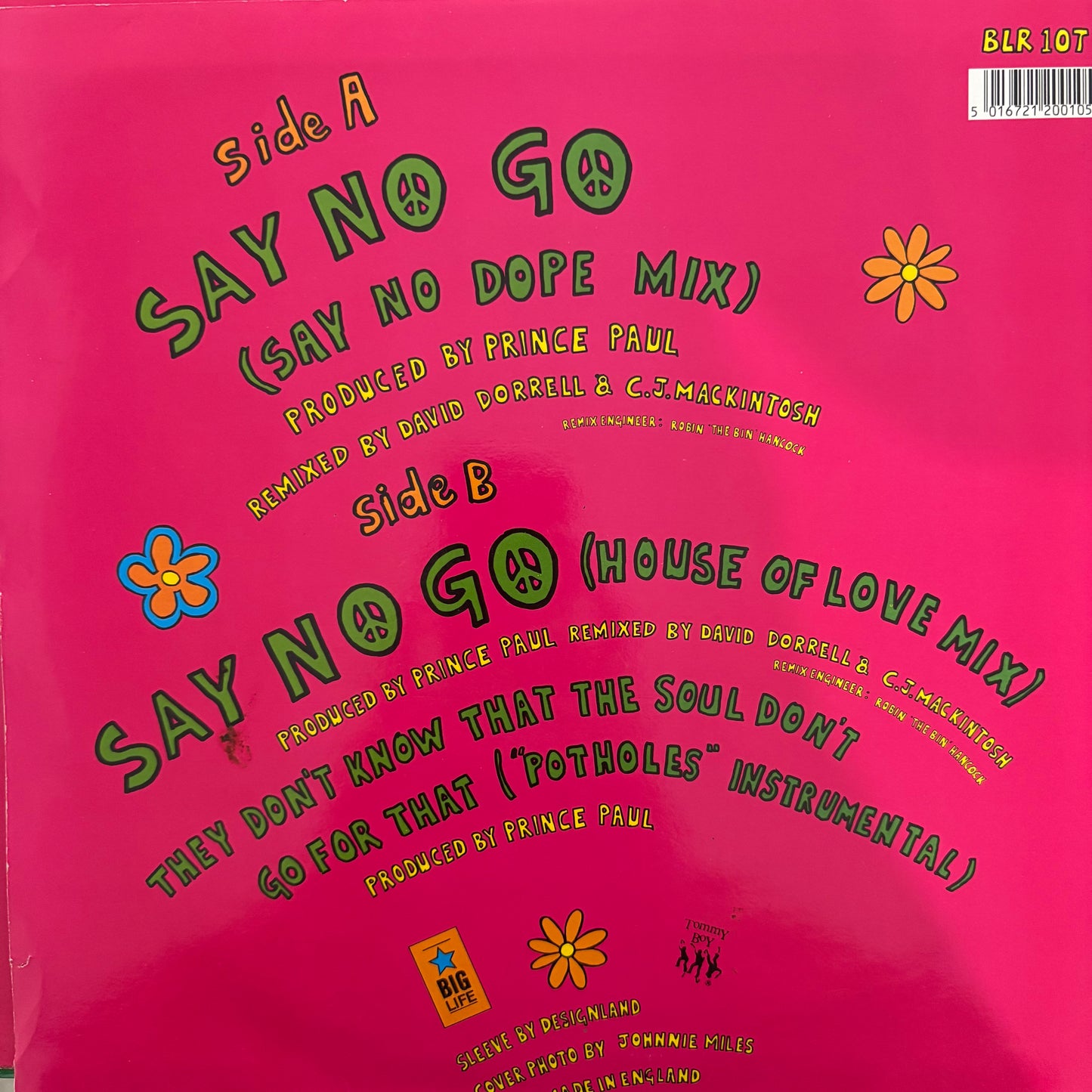 De La Soul “Say No Go” 2 Version 12inch vinyl record