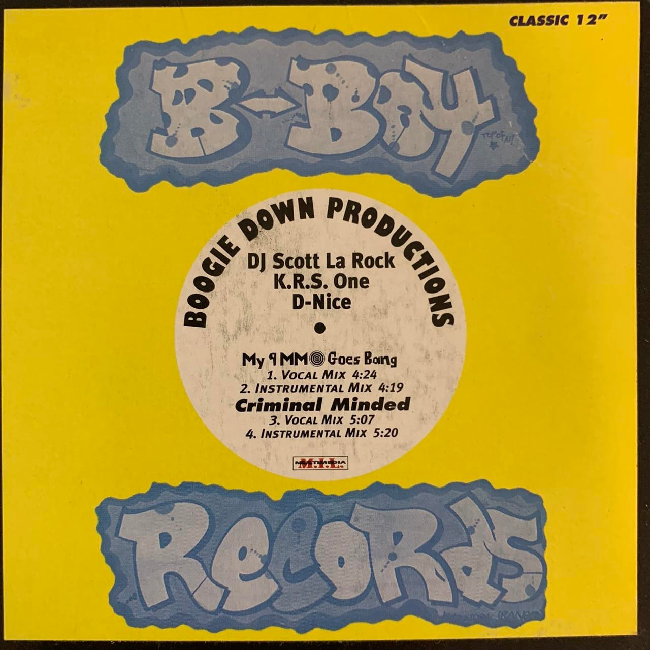 Boogie a Productions “My 9mm Goes Bang” / “Criminal Minded” 4 Version 12inch Vinyl