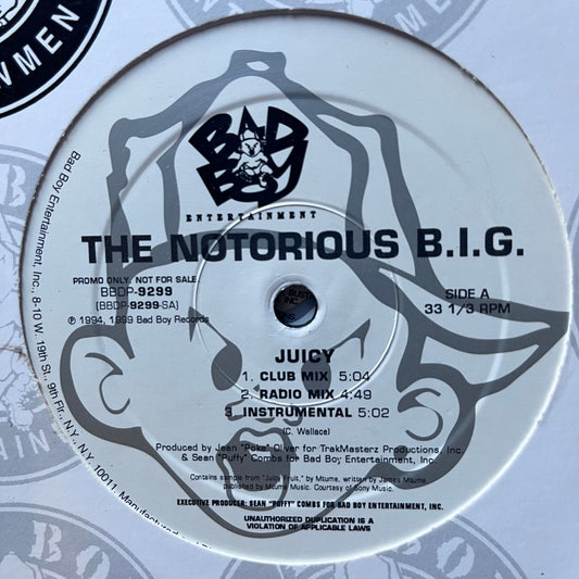 The Notorious B.I.G. “Juicy” / “Niggas Bleed” 5 Version 12inch Vinyl on Bad Boy Entertainment