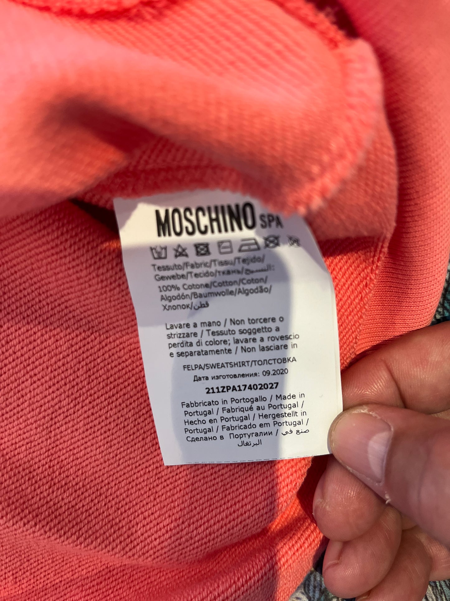 Moschino 100% Cotton Logo Embroidered Sweater Size Large