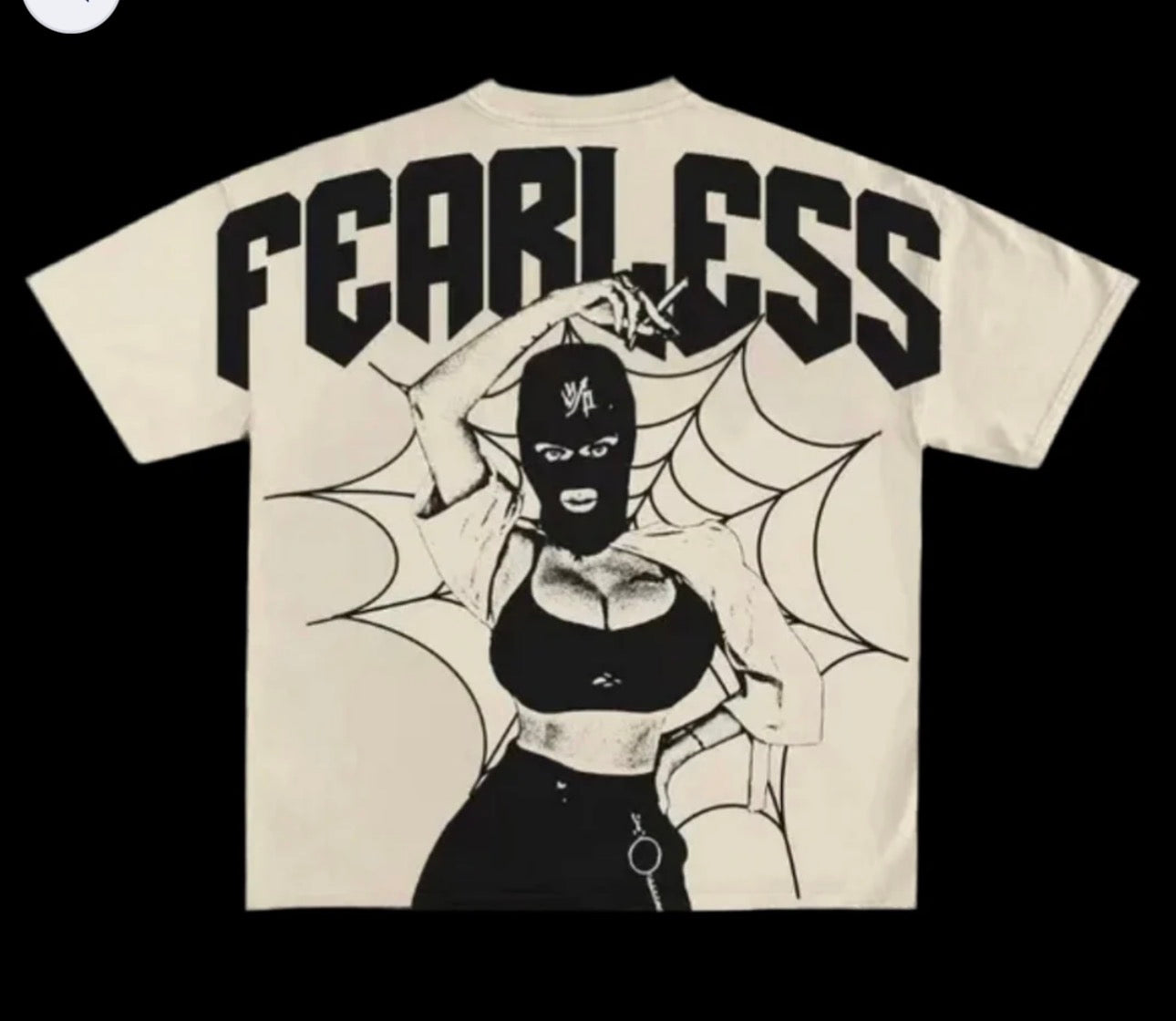 Fearless 100% Cotton Men’s Back Logo Ivory T Shirt Size Large