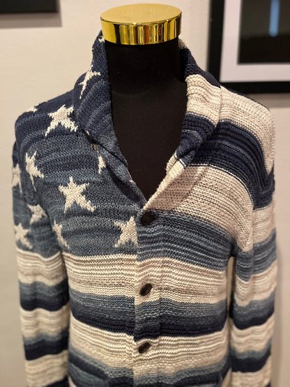 Ralph Lauren Denim & Supply Stars & Stripes Cotton Blend Cardigan Size Large fits more like a medium