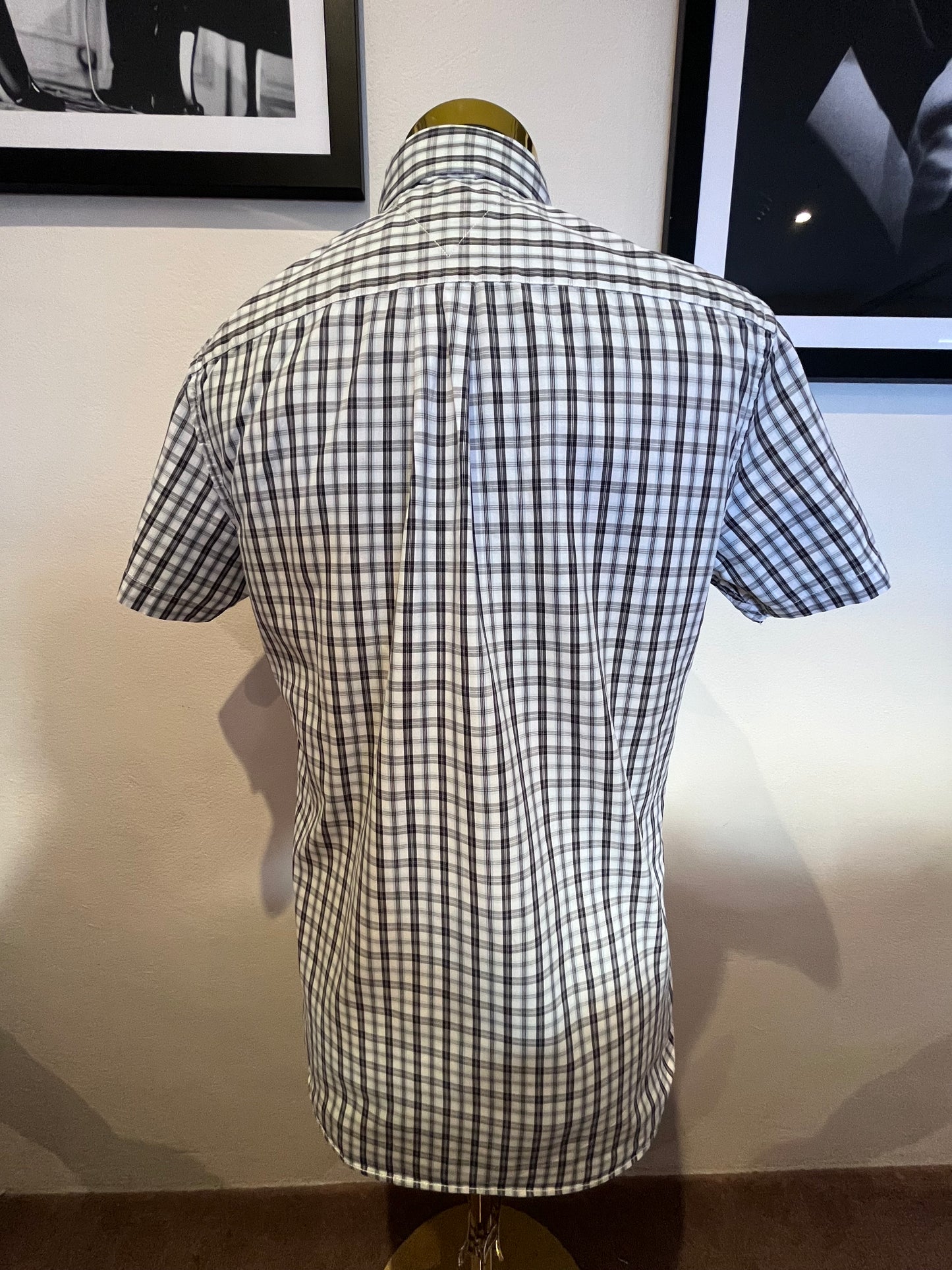Tommy Hilfiger Custom Fit 100% Cotton Blue White Check Shirt Size Large