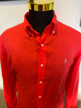 Load image into Gallery viewer, Ralph Lauren 100% Cotton Linen Red Shirt Size Large Classic Fit