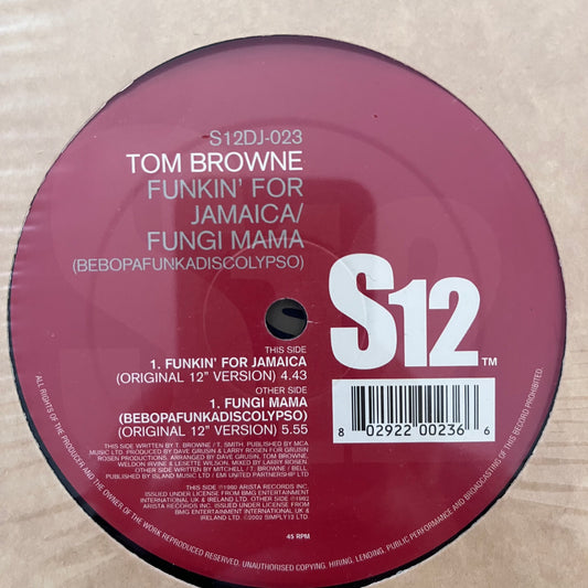 Tom Browne “Funkin For Jamaica” / “Fungi Mama” 2 Track 12inch Vinyl Record on S12