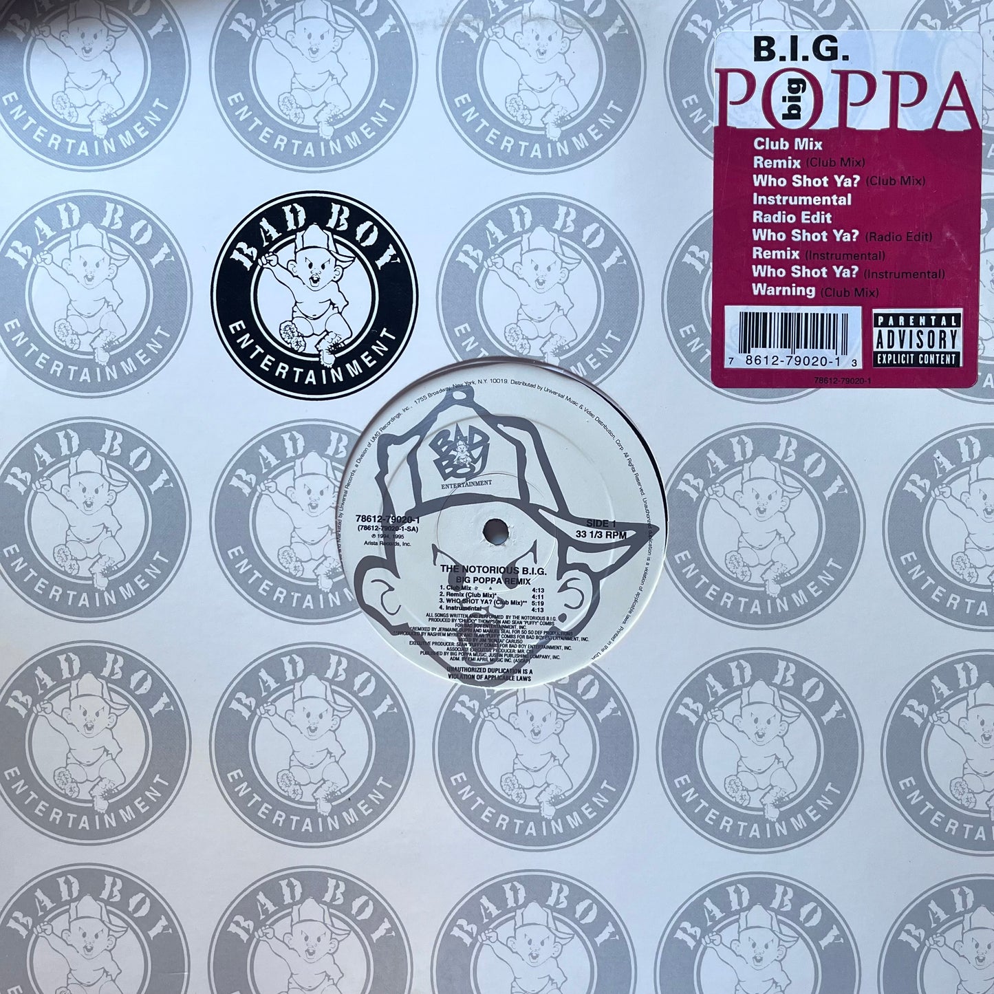 The Notorious B.I.G. “Big Poppa” / “Warning” 9 Version 12inch Vinyl on Bad Boy Entertainment