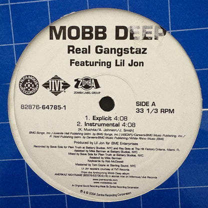 Mobb Deep “Real Gangstaz” Ft Lil Jon 4 Version 12inch vinyl record