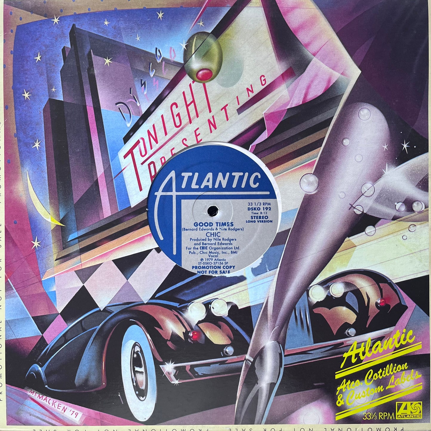 Chic “Good Times” 2 Track 12inch Vinyl Record on Atlantic Records Promo Disco Single