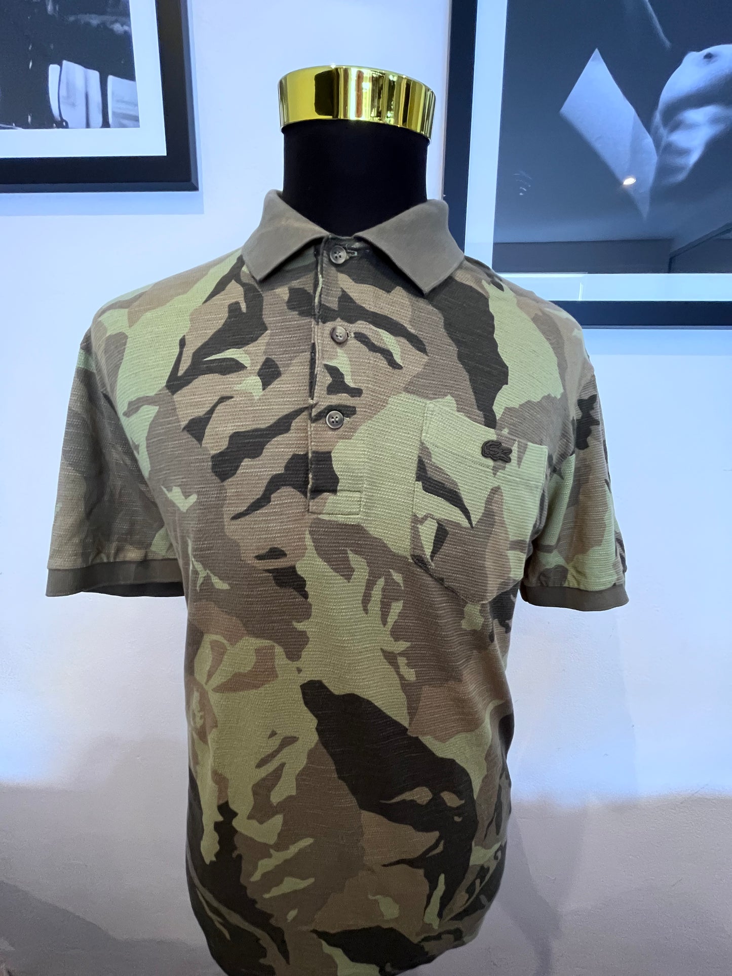 Lacoste 100% Cotton Camouflage Polo Shirt Size Large