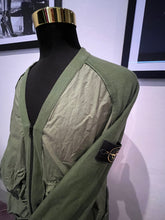 Load image into Gallery viewer, Stone Island Green Waffle Cardigan Size XL with Logo Badge, beautiful piece from SS21 in primo condition like new