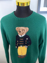 Load image into Gallery viewer, Polo Ralph Lauren 100% Cotton Jumper Teddy Logo Green Size Large