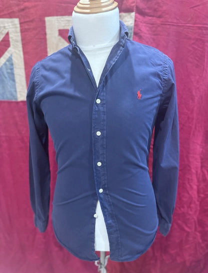 Ralph Lauren 100% Cotton Navy Button Up Shirt Size Small