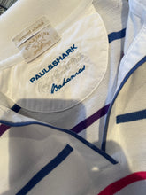 Load image into Gallery viewer, Paul &amp; Shark Women’s 100% Cotton White Striped Polo Shirt Size L Made In Italy