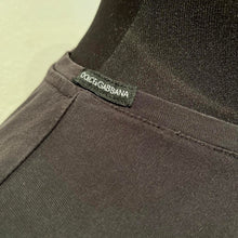 Load image into Gallery viewer, Dolce &amp; Gabbana 100% Cotton Black Logo Print Tee Size Medium Made in Italy