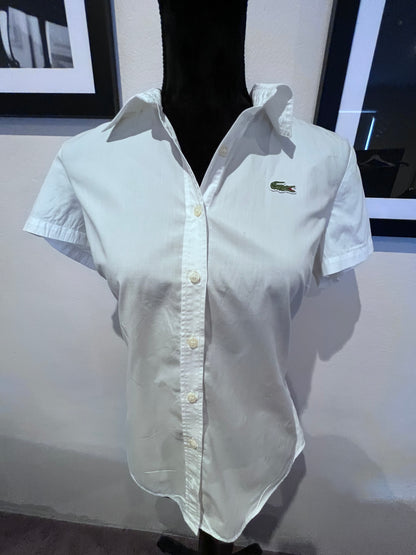 Lacoste Women’s 100% CottonWhite Shirt Slim Fit Size 40