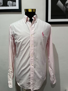 Ralph Lauren Pink Pony 100% Cotton Classic Fit Shirt Size Large Button Down Collar