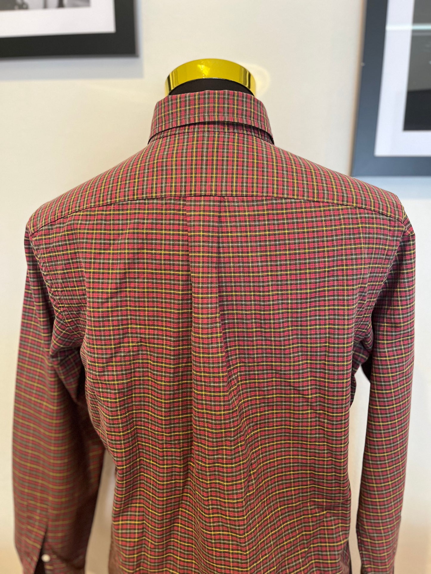 Ralph Lauren 100% Cotton Red Check Shirt Size Medium Classic Fit