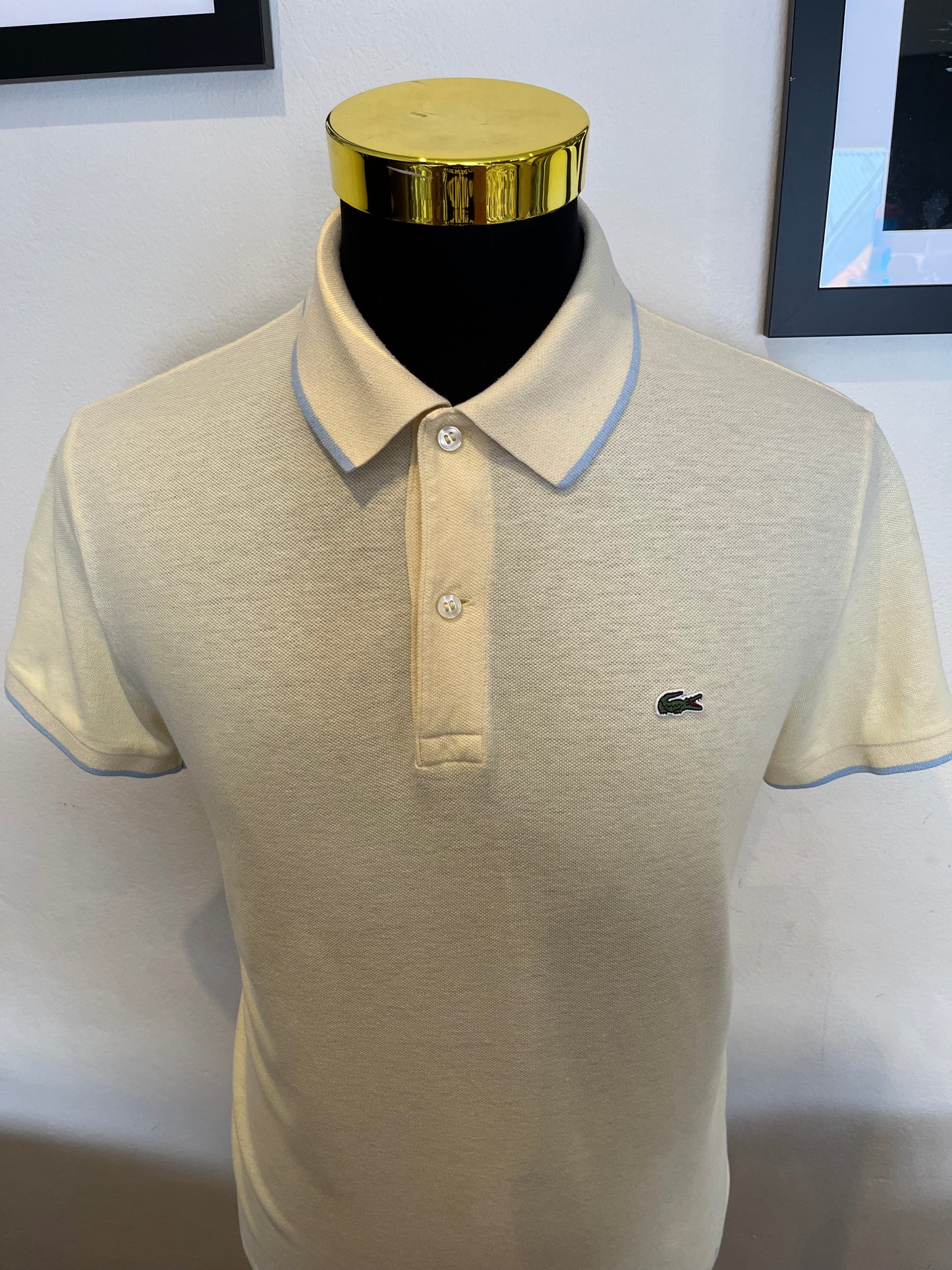 Lacoste 100% Cotton Yellow Polo Shirt Size 6 XL Fits Large to XL