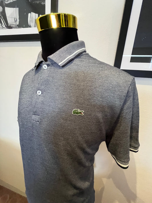 Lacoste 100% Grey Polo Shirt Size US Large Regular Fit Made in France Fits like a medium