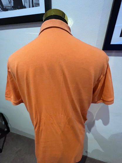 Ralph Lauren 100% Cotton Orange Polo Shirt Size Medium Regular Fit