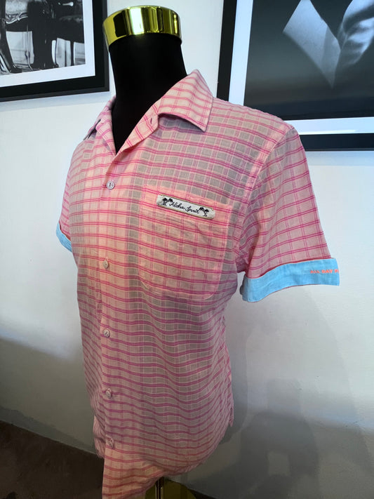 Scotch & Soda Linen Orange Beach Shirt Size XL Logo Embroidered