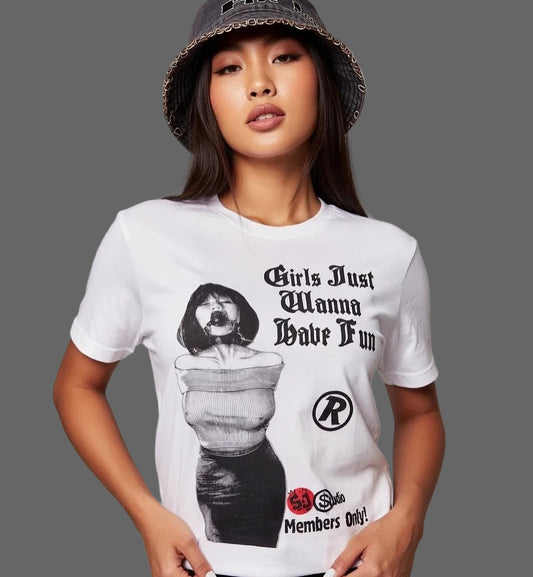 S&J “Girls Just Wanna Have Fun” 100% Cotton White T Size XL Super limited edition exclusive Tee’s