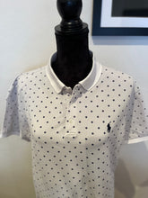 Load image into Gallery viewer, Ralph Lauren 100% Cotton Women’s White Pattern Polo Shirt Size Large