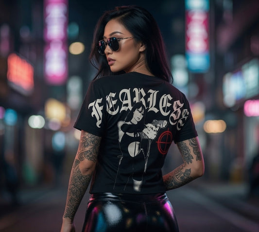 Street & Juice ‘Fearless’ 100% Cotton Black Graphic Tee