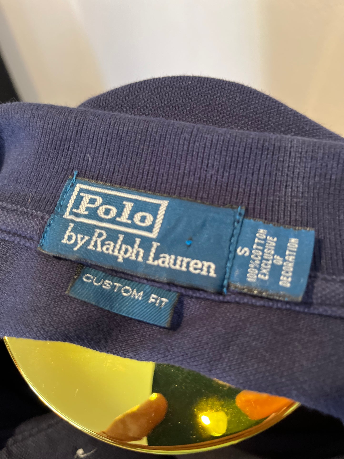 Ralph Lauren 100% Cotton Navy Blue Polo Shirt Size Small