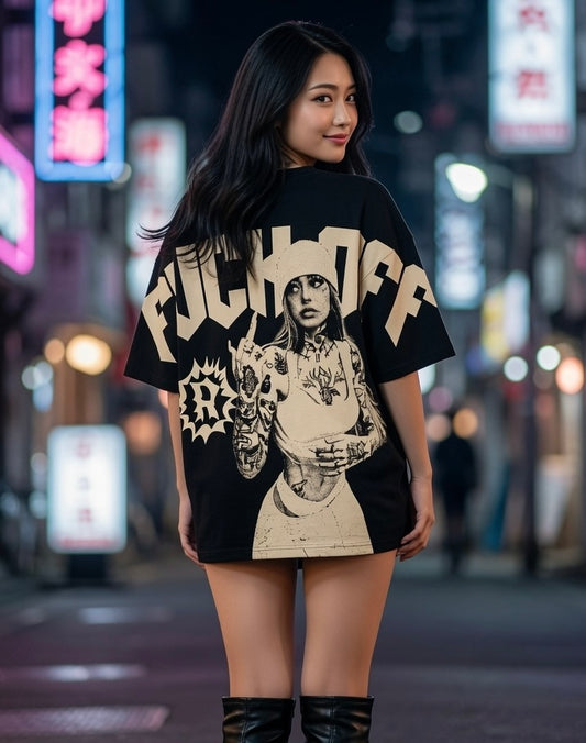 Fuck Off 100% Cotton Men’s Black Street & Juice T Shirt Size Large