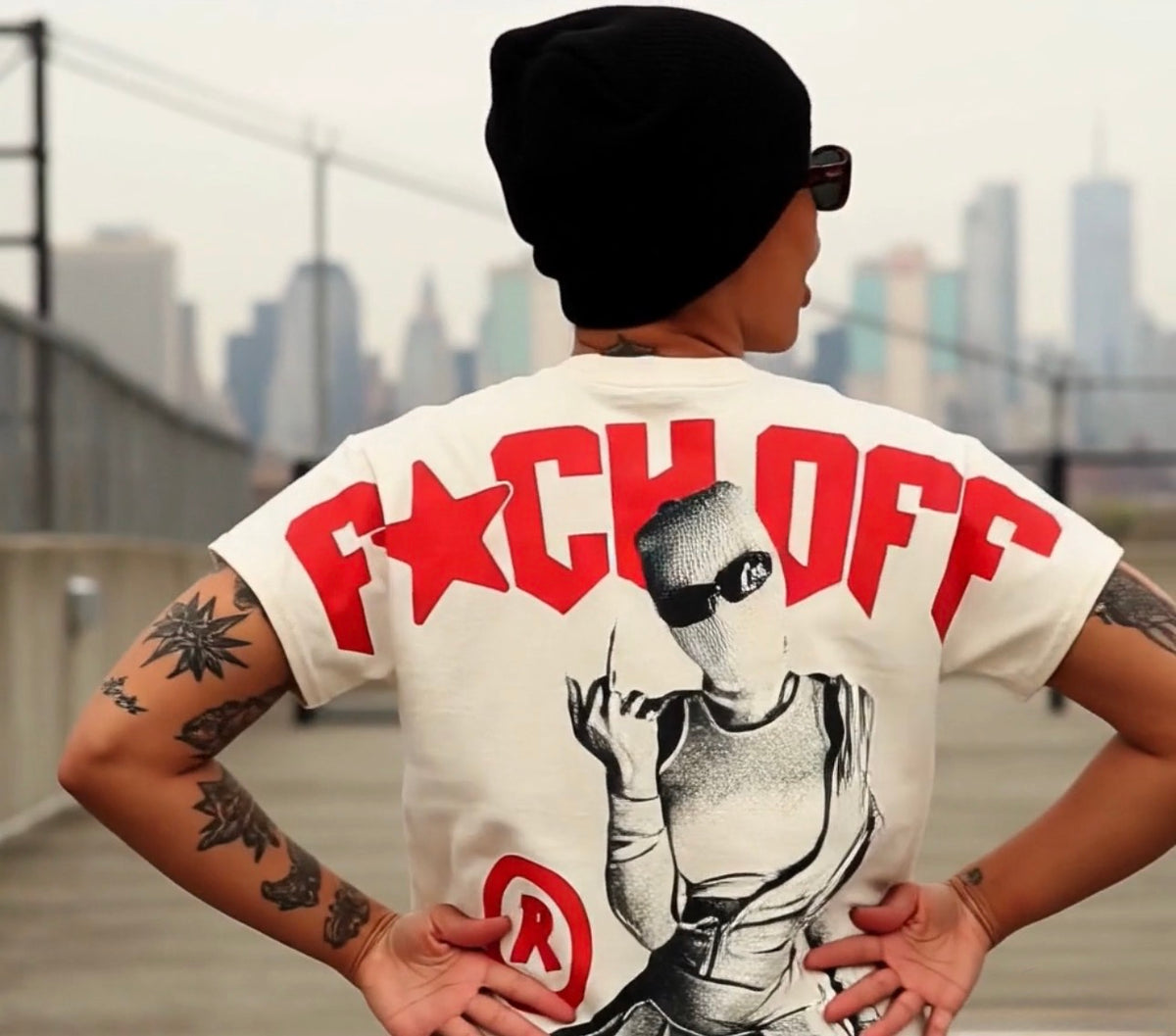 Street & Juice ‘Fu*k Off’ 100% Cotton Cream Graphic Tee