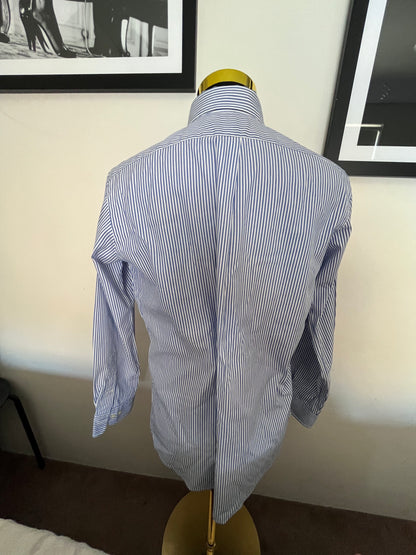 Ralph Lauren 100% Cotton Blue / White Stripe Size Medium