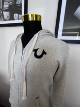 Load image into Gallery viewer, True Religion 100% Cotton Logo Embroidered Grey Hoodie Size M