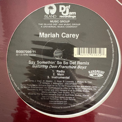 Mariah Carey “Say Somethin’” 6 version 12inch vinyl record Def Jam Recordings