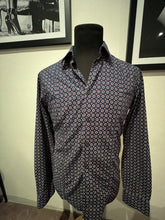 Load image into Gallery viewer, Boss Orange Hugo Boss 100% Cotton Blue Orange Circle Pattern Shirt Size Medium