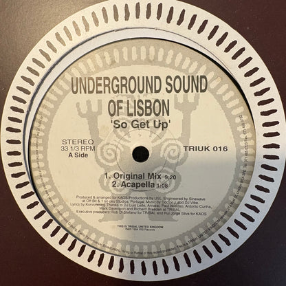 Underground Sound Of Lisbon “So Get Up” 4 Version 12inch Vinyl Record