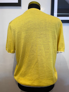 Boss Hugo Boss 100% Cotton Yellow light knit Tee Size XL