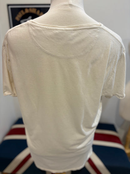 Scotch & Soda 100% Cotton Cream Chest Logo Tee