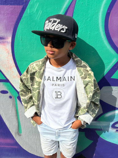 Balmain 100% Cotton White Chest Logo T Shirt Boys Size 8