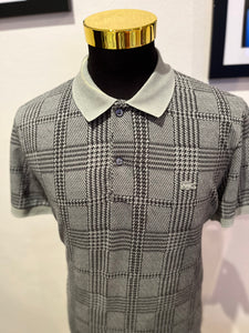 Lacoste 100% Cotton Green Check Polo Short Size US XL Regular Fit