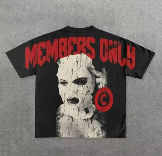 Members Only 100% Cotton Men’s Black Blutosatire T Shirt Size Large