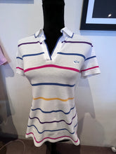 Load image into Gallery viewer, Paul &amp; Shark Women’s 100% Cotton White Striped Polo Shirt Size L Made In Italy