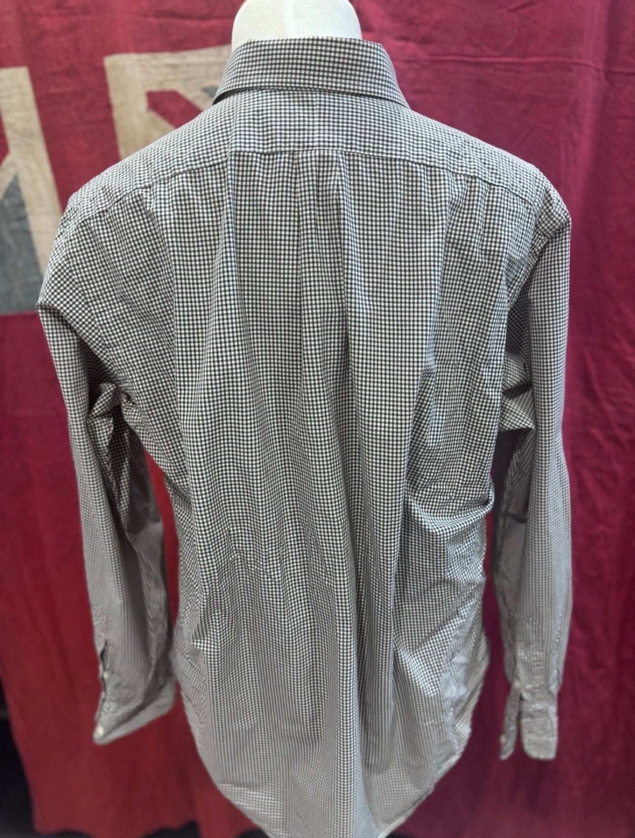 Ralph Lauren 100% Cotton Black Gingham Shirt Size XL Classic Fit