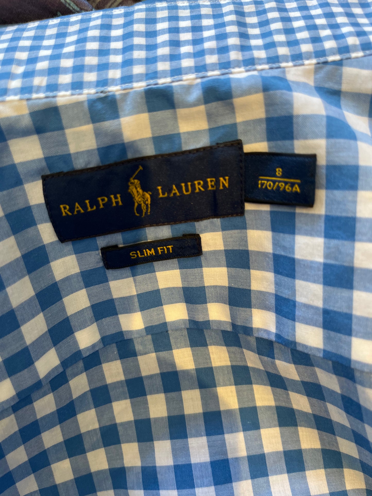 Ralph Lauren Women’s 100% Cotton Blue White Gingham Shirt Slim Fit Size 8 

Garment is in excellent condition 

#ralphlauren #ralphlaurenwoman