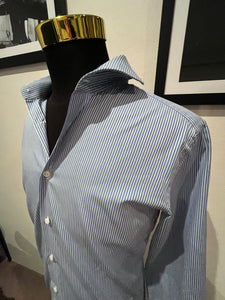 Boss Hugo Boss Selection 100% Cotton Shirt Blue White Strip Size Large