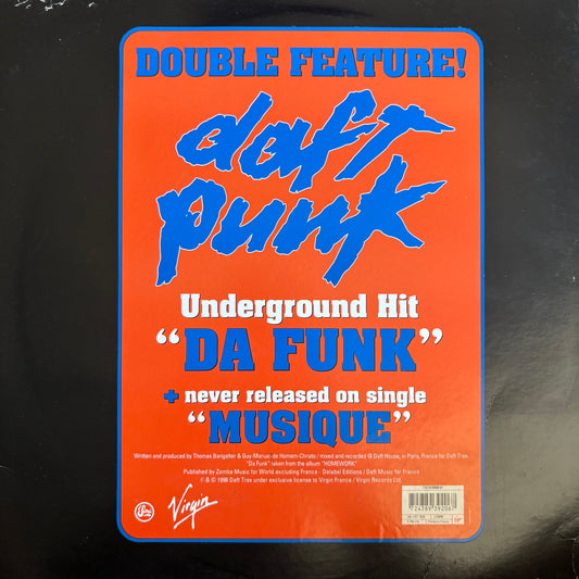Daft Punk “Da Funk” 2 Track 12 Inch Vinyl Record Soma Records