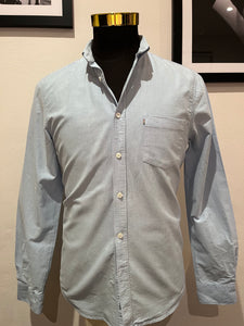 The Academy Brand 100% Cotton Blue Shirt Size Small Slim Fit